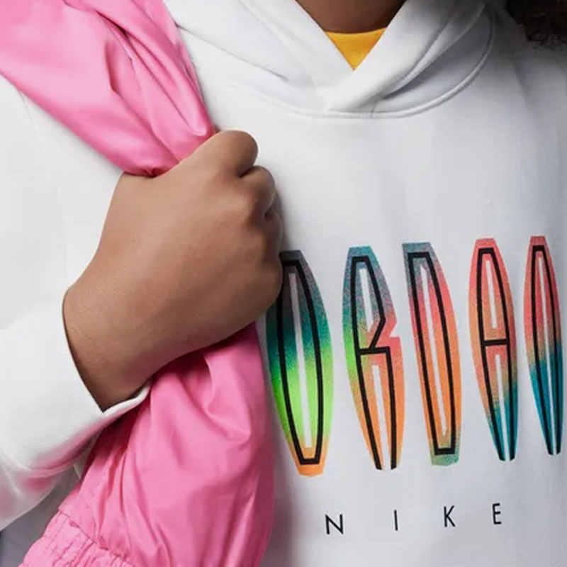 Jordan Толстовка с капюшоном Mj Mvp French Terry с принтом логотипа для детей, парусно-белая FB1644-133