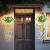 Colorful Solar Butterfly Lights for Spring & Summer Garden, 2 Pack Hanging Lights with Fluttering Butterflies & Flowers, IP65 Waterproof Outdoor Ivy S