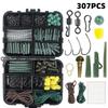 307pcs Fishing Accessories Fishing Equipment Swivels Snaps Corn Baits Rubber Sleeves Fishing Tackle Box