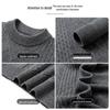 SHANSHAN Men's 100% Lamb Wool Round Neck Thick Warm Knit Sweater