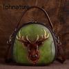 Retro Embossed First Layer Cow Leather Women Bag Leisure Handmade Handbag Fashion Shoulder Messenger Bags