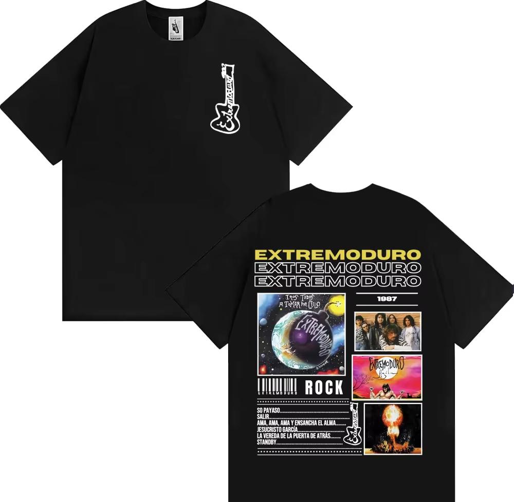 Rock Band Extremoduro Tour 2025 Cover Tshirt Unisex Unisex Fashion Vintage Short Sleeve T Shirts Summer Pop Loose Oversized T Shirt