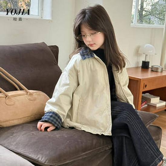 YOJIA Зимний спортивный комплект-двойка для девочек 2025 с флисовой подкладкой: Модная и Утепленная Детская Одежда