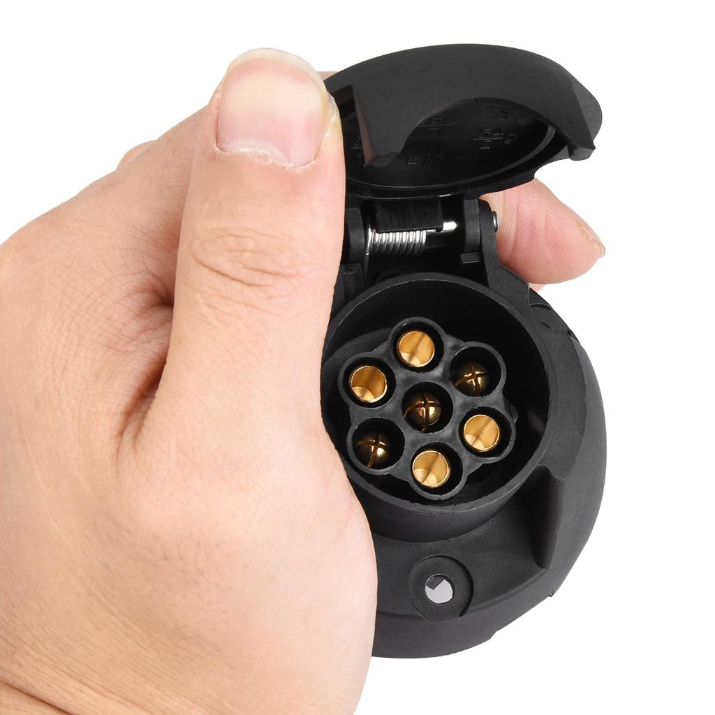 12N 7Pin Trailer Plug Socket Connector Adapter Bracket for Trailer Caravan Towing Towbar