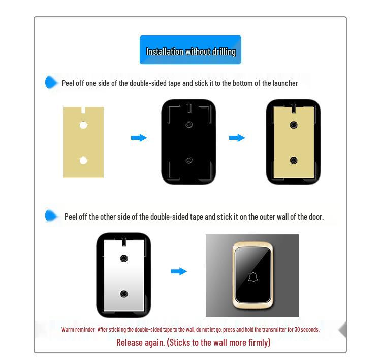 Smart Wireless Doorbell for Home, Ultra-Long Range, Remote Control, Two Receivers, Ideal for Elderly