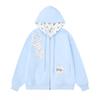 Unisex Oversized Hooded Zip-Up Sweatshirt Vintage American Streetwear Casual Winter Pullover