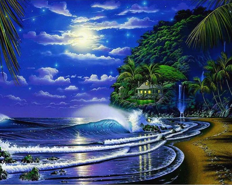 Полный квадратный/круглый алмазная живопись Деревенский дом Пейзаж Животное 5D Алмазная вышивка Мультфильм Городской уличный дом Стразы Мозаика Набор для рукоделия