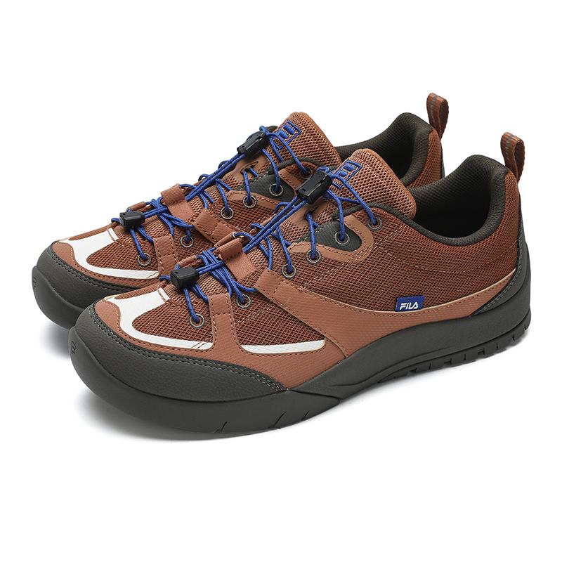 Fila CAMLIFE Горные туфли Модные повседневные для улицы Прочные дышащие низкие кеды Мужские кроссовки Коричневые Белые F12M522144FBS