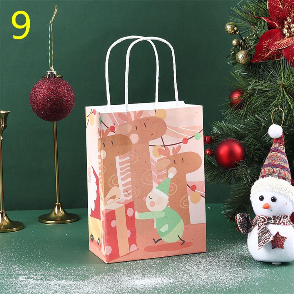 Decor Cake Package Candy Wrapping Bag Christmas Gift Bags Elk Santa Claus Kraft Paper Gift Box