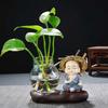 Гидропонная ваза, цветочный горшок, милый маленький монах, стеклянная ваза, креативная цветочная композиция, украшение для офиса, дома, гостиной
