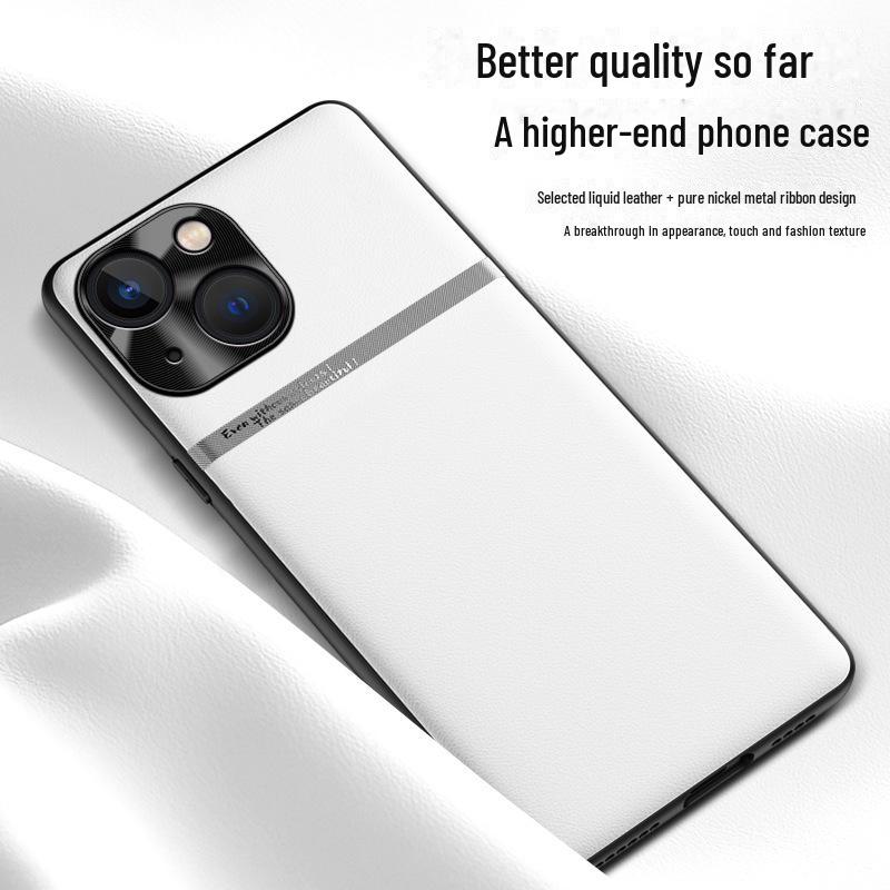 Защитный чехол Liquid Leather для Apple 14 Plus: Противоударный и грязеотталкивающий