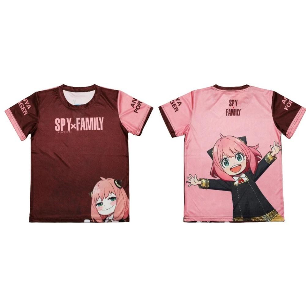 Adult and Children Anya Emoji 3D Printed Short Sleeve Spy X Family Anime Merchandise Loose Couple Parent-Child T-Shirt
