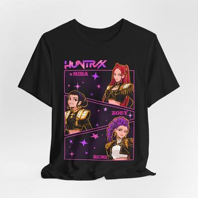 Яркая футболка с графическим дизайном Huntrix, унисекс, с коротким рукавом