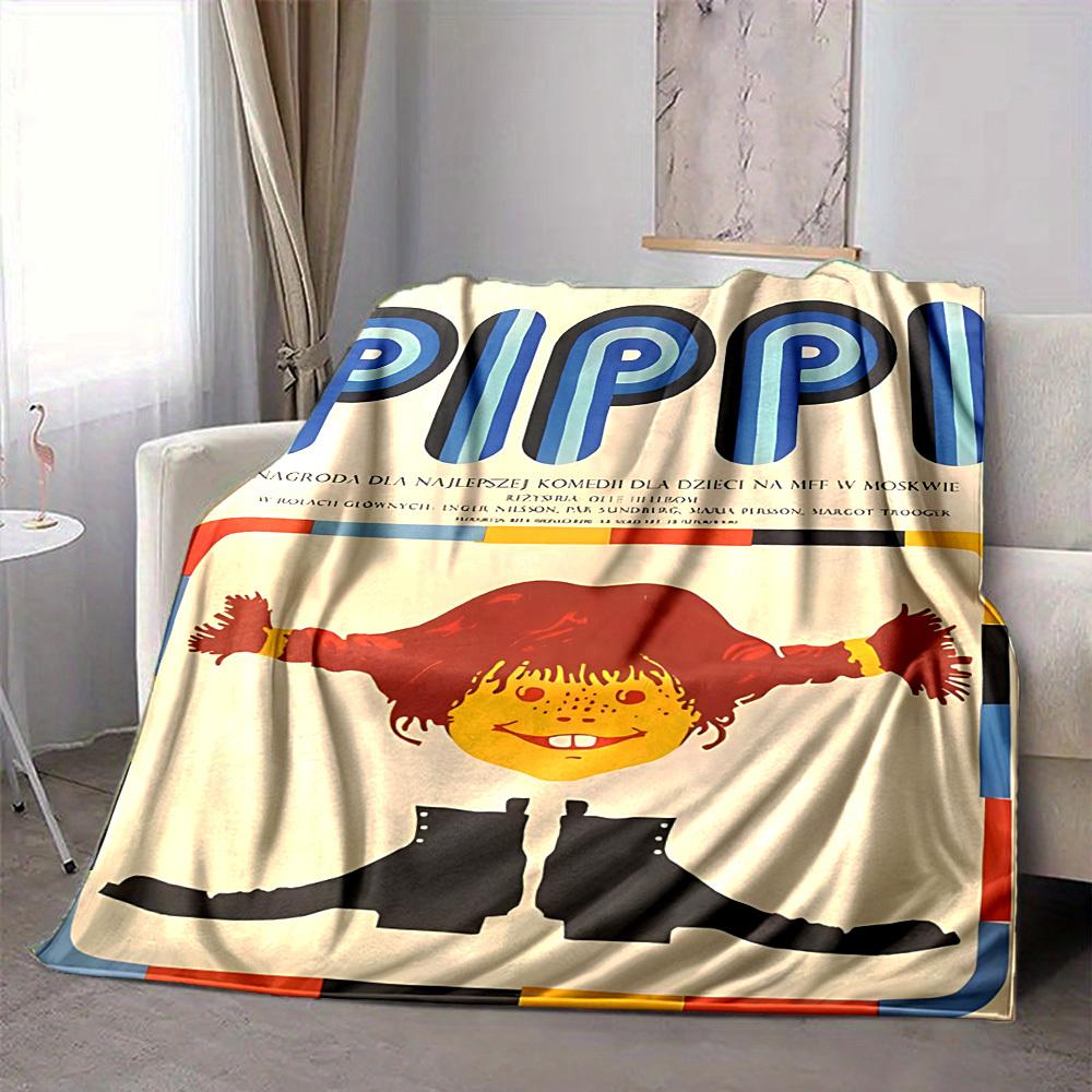 1pc Pippi Longstocking Blanket Lightweight Flannel Blanket Throw Blanket For Sofa, Bed, Travel, Camping, Livingroom, Office, Couch