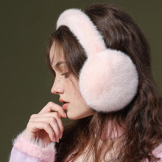 Женские зимние наушники из искусственного меха, толстые, уютные, однотонные, эластичные, легкие, противоскользящие, складные, защита для ушей, уличные грелки для ушей