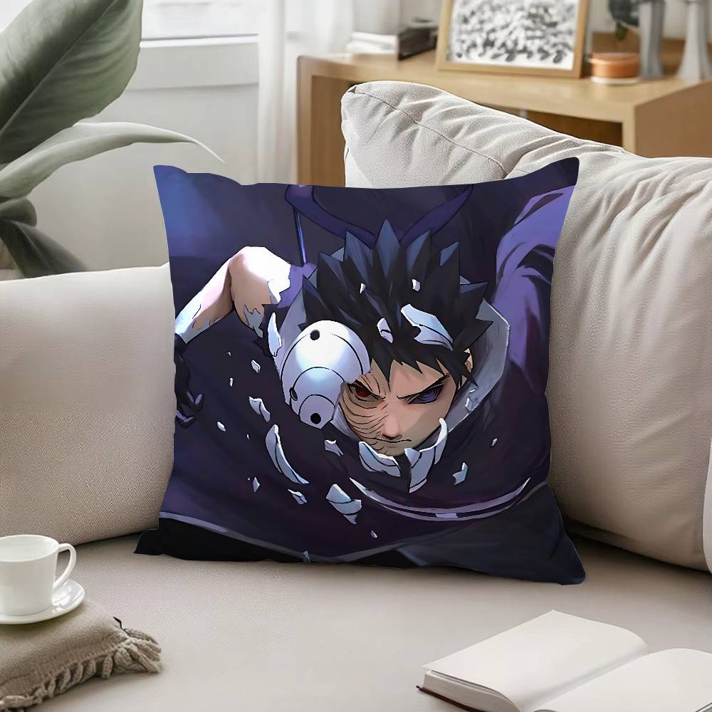 Cool OObito Uchiha Pillow Case Sofa And Living Room Decorative Cushion Covers Dustproof And Miteproof Invisible Zipper