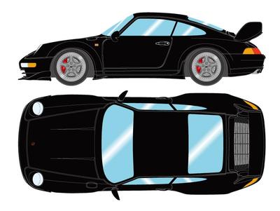 Сделайте макияж EIDOLON Porsche 911 Масштаб 1/18 (993) Carrera RS 1995 (Япония Вер.) Модель EML095F с черной отделкой