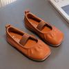 Girls Flats Soft Japanese Style Children Casual Shoes 2024 New Simple Elastic Band Kids Fashion Moccasin Shoes Square-toe Summer
