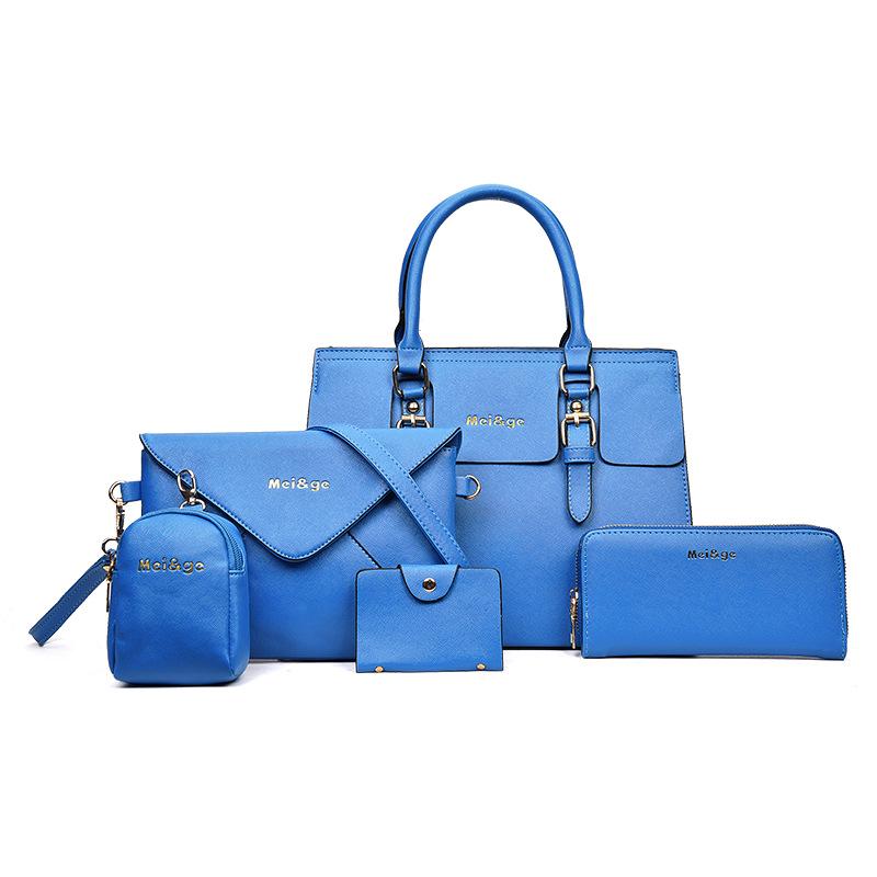 Women Fashion 5Pcs Handbag Set PU Leather Shoulder Bag Crossbody Bag Purse Set