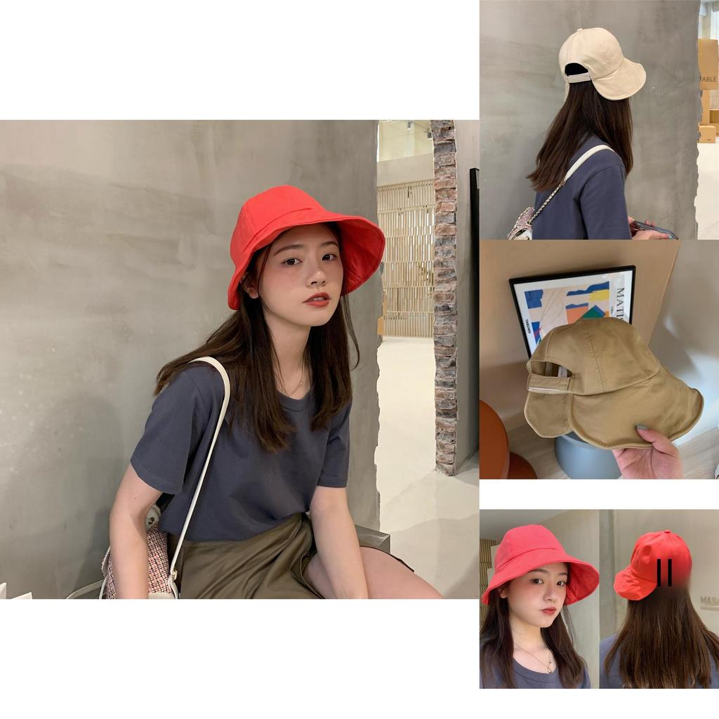 Stylish Korean Cute Youthful Round Dome Summer Sun Protection Breathable Adjustable Cotton Fisherman Hat For Women