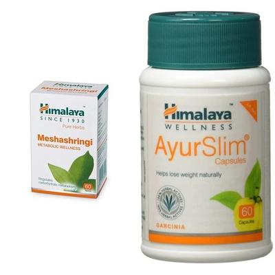 Himalaya Wellness Pure Herbs Meshashringi Metabolic Wellness - 60 таблеток и капсулы Ayurslim Управление весом - 60 капсул