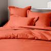 Drap plat percale de coton peigné "Julian" toutes dimensions Coton Pur - Julian Terracotta - 270 x 300 cm pour lit King size