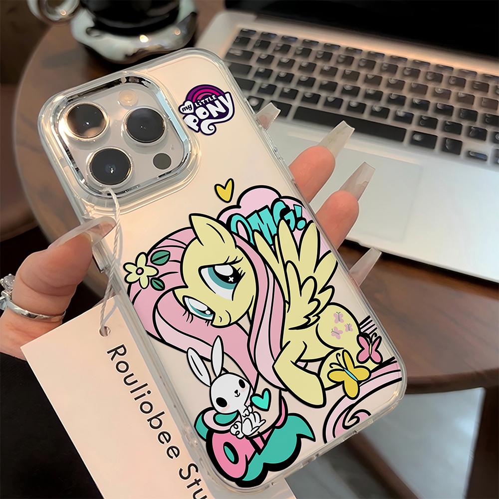 Милый мультяшный чехол для телефона My Little Pony для iPhone 17 16e 16 15 14 13 12 11mini Pro Max X XR XSMAX 8 7 Air Plus Прозрачный чехол