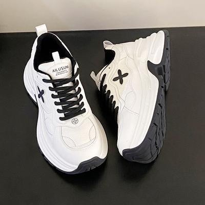 Модная новая весенне-осенняя обувь кэжуал на шнуровке с круглым носком и толстой подошвой против скольжения, модные, удобные, трендовые, дышащие кроссовки для ходьбы