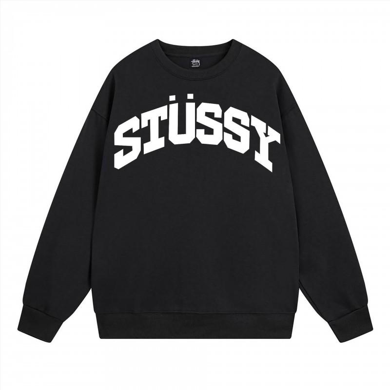 Classic Print Hoodie Mens Loose Fit Crewneck Cotton Sweatshirt Casual Wear
