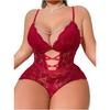 European and American new sex underwear, sexy lace hollowed out pure perspective suspender onesie, sexy suit