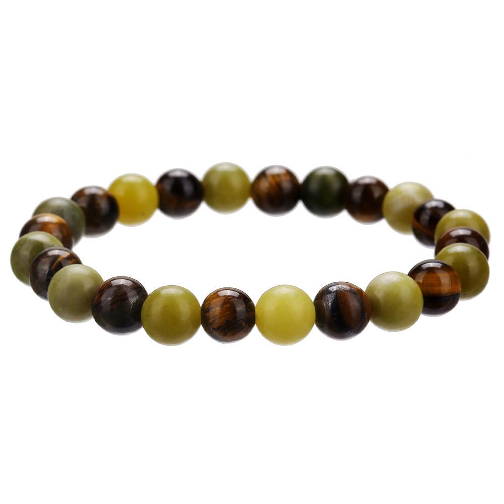 Европейский Кристальный Браслет из Тигрового Глаза на Эластичной Основе, Украшения из Натуральных Каменных Бусин