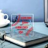 Baseball Coach Thank You Gift: "A Great Coach Changes a Life" Acrylic Plaque (Wooden Stand). Clear Desk Decor for Home/Office.