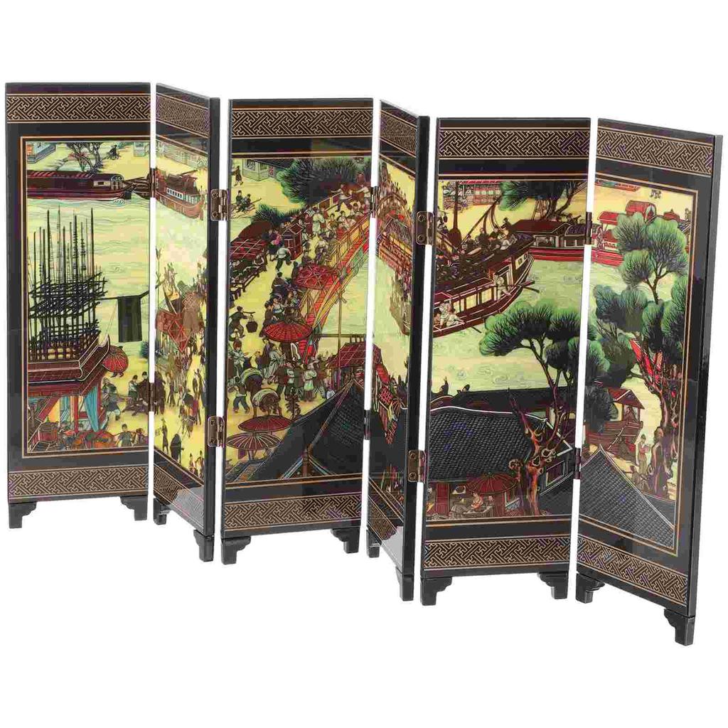 Деревянный Мини Экран Складной Стиль Экраны Китайские Перегородки Для Комнаты Декор Конфиденциальности Дом Сад Панель