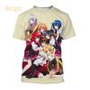 Summer Men's Japanese Anime High School DxD 3D Printing T-shirt Trend Fashion All-match Casual Round Neck Short-sleeved Top