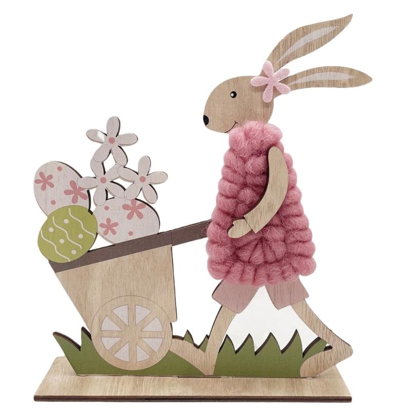 Пасхальные кролики Деревянные скульптуры Кролик Фигурка Скульптура кролика для элегантного украшения дома и праздничных экспозиций
