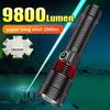 New 9800LM Powerful Led Flashlights Super Bright Torch Charging Zoom 18650 Hand Light High Power Long Shot Camping Lantern