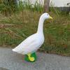 18CM White Goose Statue Resin Decoration for Home Garden Pond or Study Desk Resin Crafts Ornament