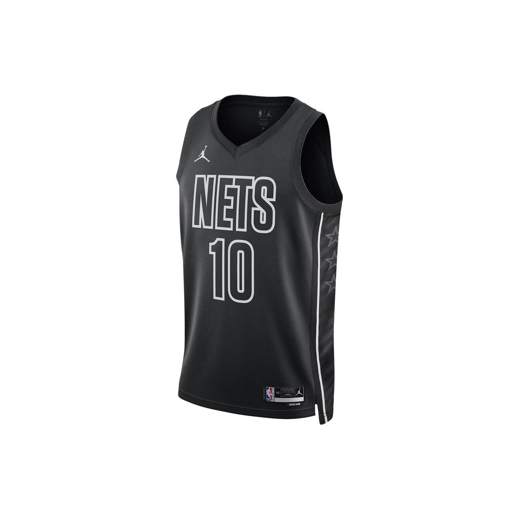 Jordan Мужская футболка Brooklyn Nets Statement Edition с принтом букв и цифр, V-образный вырез, футбольная майка, Черный DO9518-013