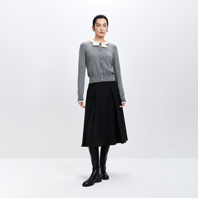 LILY Grey knot pullover knitted sweater