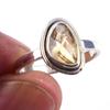 Natural Citrine Gemstone Handmade 925 Solid Sterling Silver Ring Size 7 j7P51