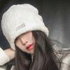 Thickened Fleece Wool Skullies Korean Style Warm Wool Cap Soft Letter Pullover Hats  Streetwear