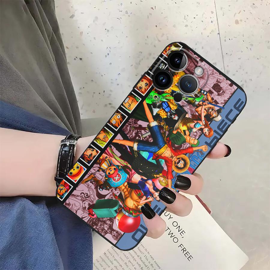 Чехол One Piece Король Луффи Каидо для iPhone 7 8 XS Max 17Air 13 12 11 17 Pro Max XR 15 16 14 Plus Черный Мягкая Накладка на Телефон