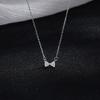 Simple Full Diamond Bow Necklace for Women, Luxurious and High-end Design, Versatile Collarbone Chain
