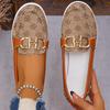 2025 New Autumn Women Trend Retro Designer Flat Shoes Women Fashionable Round Toe Metal Decoration Casual Shoes Zapatos De Mujer