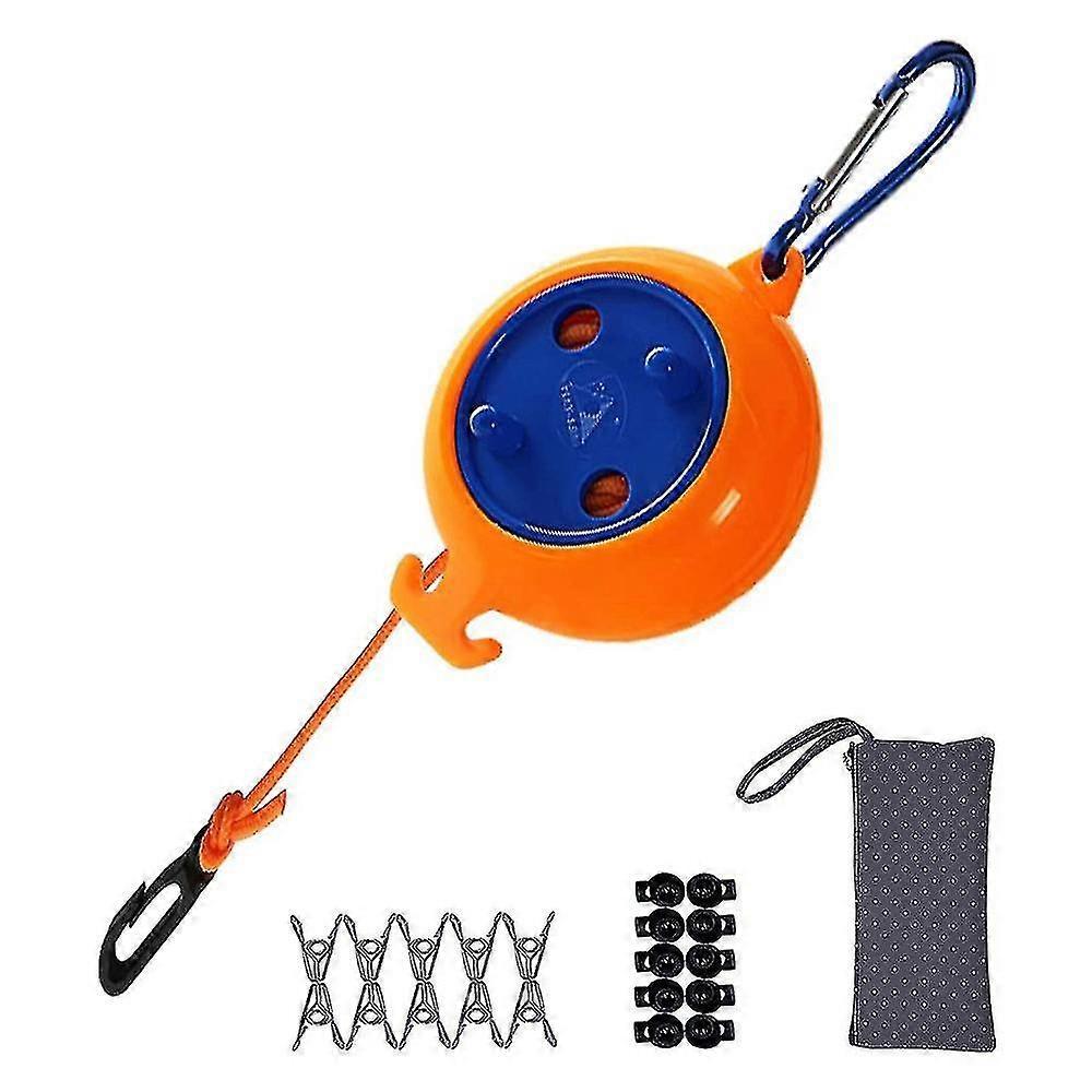Retractable Washing Line Camping Portable 8m Travel Holiday Outdoor Laundry Line Clothes Airer For Bathroom, Laundry, Garden Or Travel
