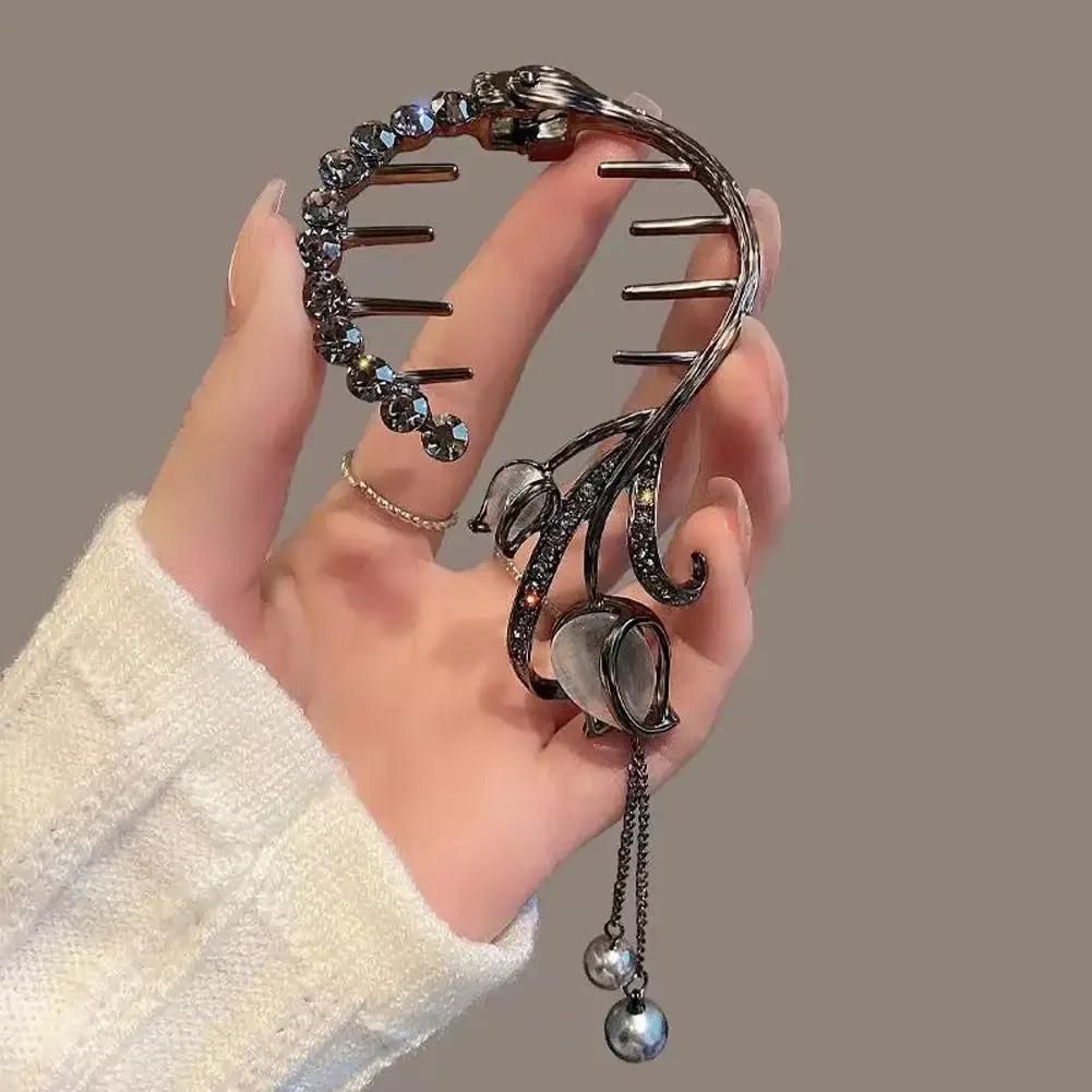 Винтажные шпильки для волос в форме буквы S с плюшевым шариком цвета сушеной розы для женщин, заколки для волос для пучка, модные заколки-крабы, заколки-бабочки, аксессуары для волос