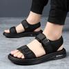 Summer Shoes Men Flat Sandals Soft Mesh Holiday Non-slip Male Sandal Pure Black