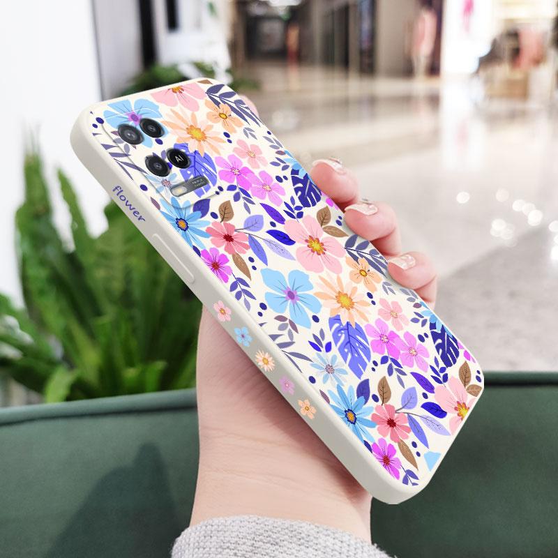 Яркий Цветочный Чехол Для Телефона Для OPPO A54 A74 A57 A96 A76 A36 A95 A12 A15 A15S A16 A16K A9 A5 2020 Reno 7 7Z 6 5 F9 4G 5G