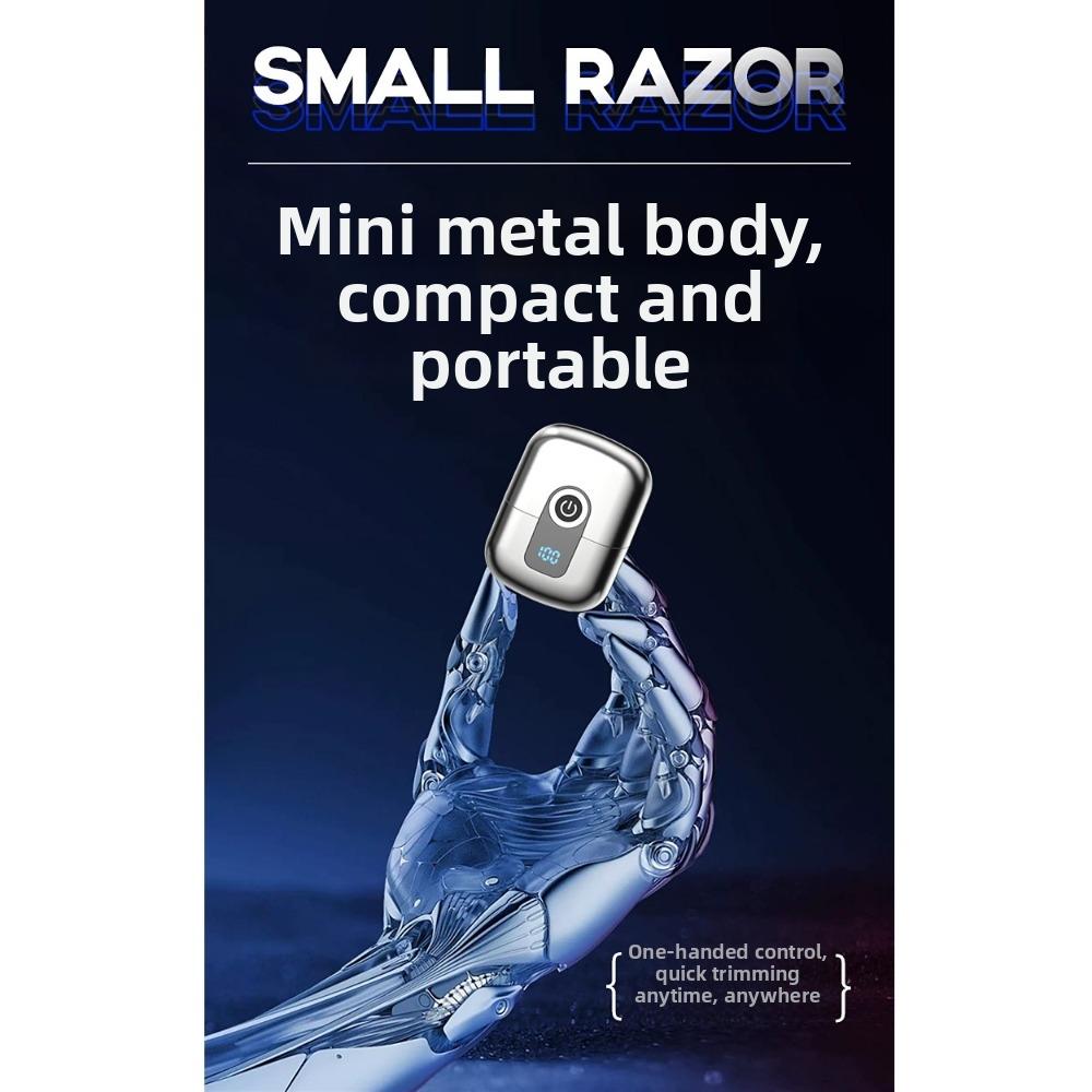 Double Head Mini Electric Shaver Magnetic Floating Men's Beard Trimmer Travel Use