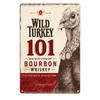 1 Piece, "WILD TURKEY BOURBON" Vintage Metal Sign, Retro Plaque Decoration, Hanging Plaque, Wall/Room/Home/Restaurant/Bar